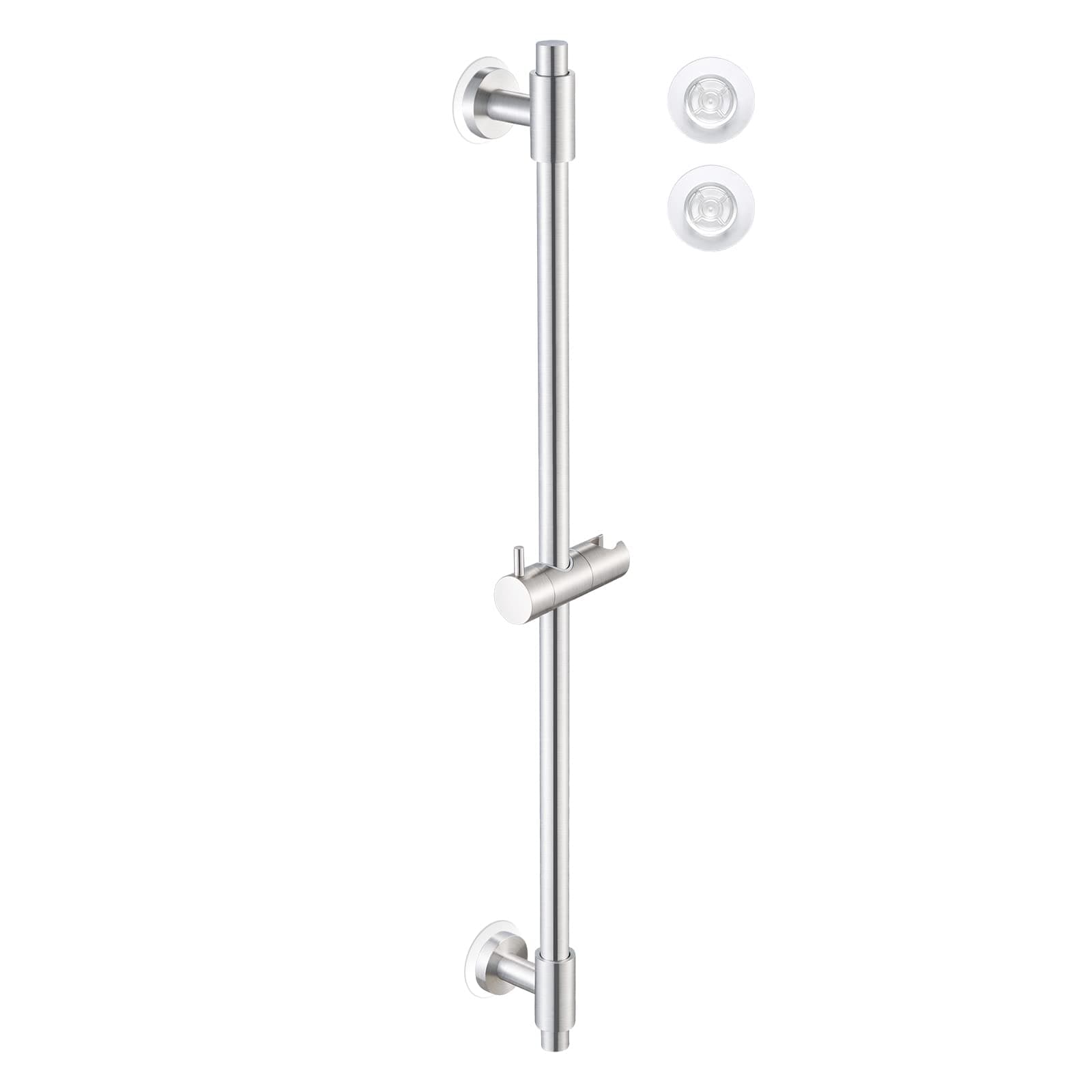 No Drill 30-Inch Shower Slide Bar with Adjustable Handheld Shower Head Holder, Self Adhesive, Universal Fit, SUS304 Brushed Stainless Steel Drill-Free for Bathroom, F209S78DF-BS