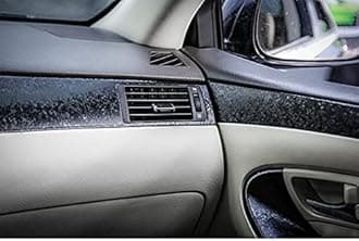 Forged Carbon Fiber Black Vinyl Wrap Sticker Free Bubble Air Release DIY Decal Car Auto Vehicle Morotcycle Self Adhesive (Black, 30cm x 300cm)