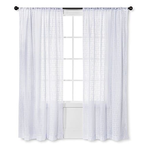 Nate Berkus Diagonal Burnout Sheer Curtain Panel - True White (54"X84")