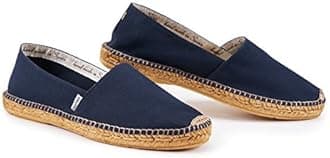 Sitges Espadrille Canvas Spain Handmade Men's Shoes with Breathable Organic Cotton Canvas 100% Natural Jute Midsole and Durable Rubber Sole for All Casual Occasions