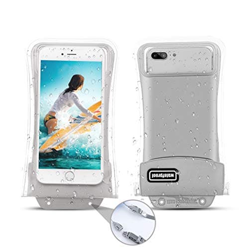[Floatable] 2Pack Waterproof Phone Pouch,Gihery Triple Insurance Self-Floating Universal Waterproof Phone Case up to 6.3Inch Compatible with iPhone X/8/8p/7/7p/6p and More Phones (Silver)