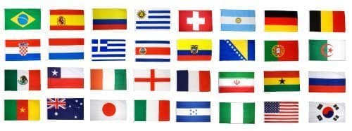 WORLD CUP 2014 PACK OF 32 FLAGS 3FT X 2FT..FREEPOST