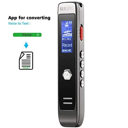 Voice Recorder, Audio transcribe APP, 8GB Compact USB Audio Voice Recorder, MP3 Player, Noise Reduction, Multi-connectors Dictaphone for Lectures Meetings