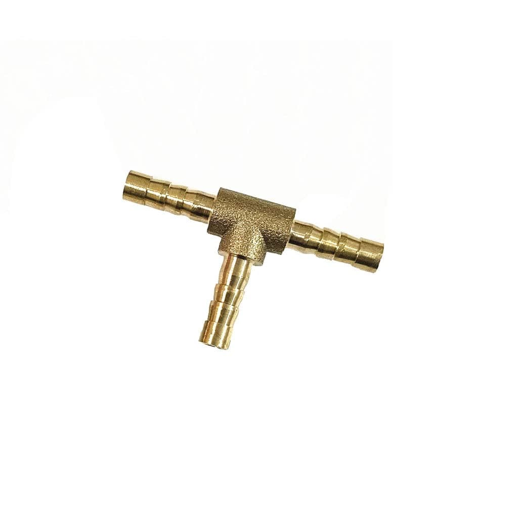 FIDALIKA Hose Barb Brass 3 Way Barbed Pipe Fitting, Tee Shaped Coupler Connector Adapter, 3-Way T-piece Fuel Hose Barbed Connectors (Size : 10mm Barb)