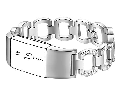 KingBaas Compatible for Fitbit Charge 2 Bands, Premium Metal Strap Jewelry Wristband Watch Bracelet Accessory Band Compatible Fitbit Charge 2 /Fitbit Charge 2 Band (No Tracker)