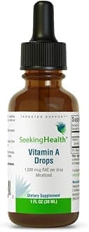 Seeking Healthvitamin A Drops - Eye & Skin Health Supplement with Retinyl Palmitate - Liquid Vitamin Support with Antioxidant Support - Soy-Free & Gluten-Free - 1 fl oz, 1500mcg (600 Servings)