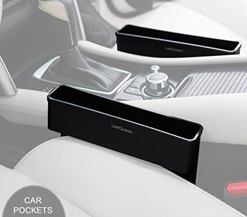 LeeQueen Console Side Pocket, Car Organizer, Fills the Gap Between the Seats No More Dropping (Black, 2PCS)