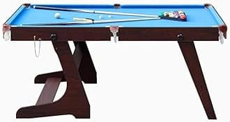Proxima Health & Fitness 6-Foot Folding Pool Table – Indoor Billiard Table with Complete Accessories | Space-Saving, Durable MDF & PVC Construction with Foldable Legs | Game Room & Family Fun