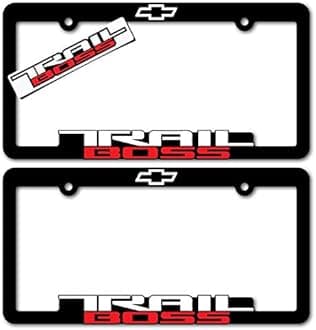 (2) TRAIL BOSS License Plate Frames 3D Raised Letter Frame Brackets (1-Pair)
