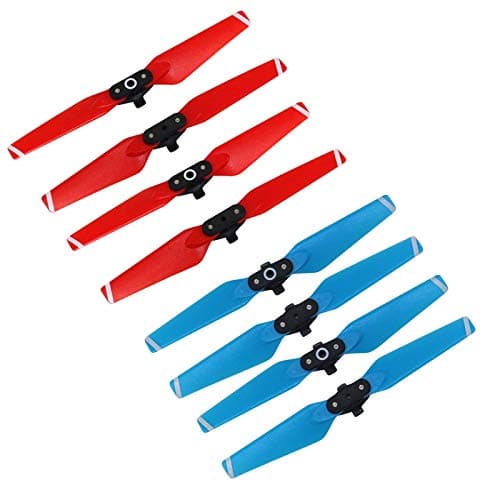 Tineer Colorful Propeller Props Blades Quick Release Folding Propellers Compatible with DJI Spark Drone Quadcopter (Blue+Red 2sets)