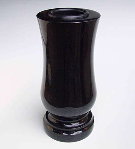 designgrab "Taille-medium" granite grave vase in Swedish Black SS1, black, graveyard vase, grave decoration