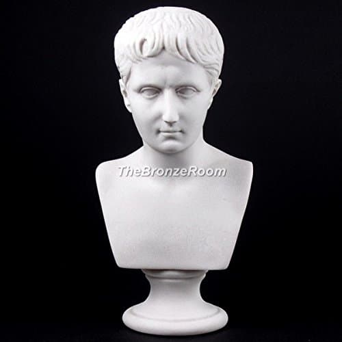 The Bronze Room Augustus Caesar Marble Bust/Sculpture - Made in England 8"