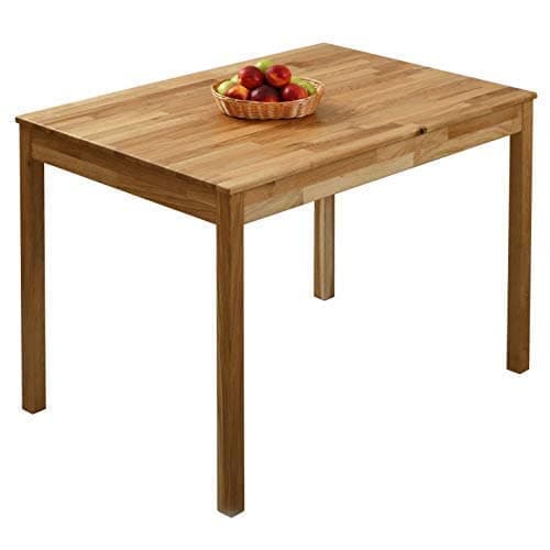 KROKWOOD Solid Wood Table Tomas - Sturdy and Stable Wooden Dining Table - Mounting Hardware Included (Oak, 110x75x75 cm)