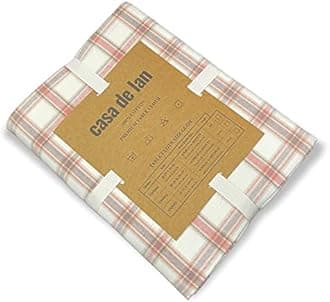 Casa De Lan Rectangle Table Cloth - Table Cover - Cotton Mitered Stitched - Checks Table Covers for Kitchen Dining, Wedding, Decorations - 60x84 Inches - Rose Plaid