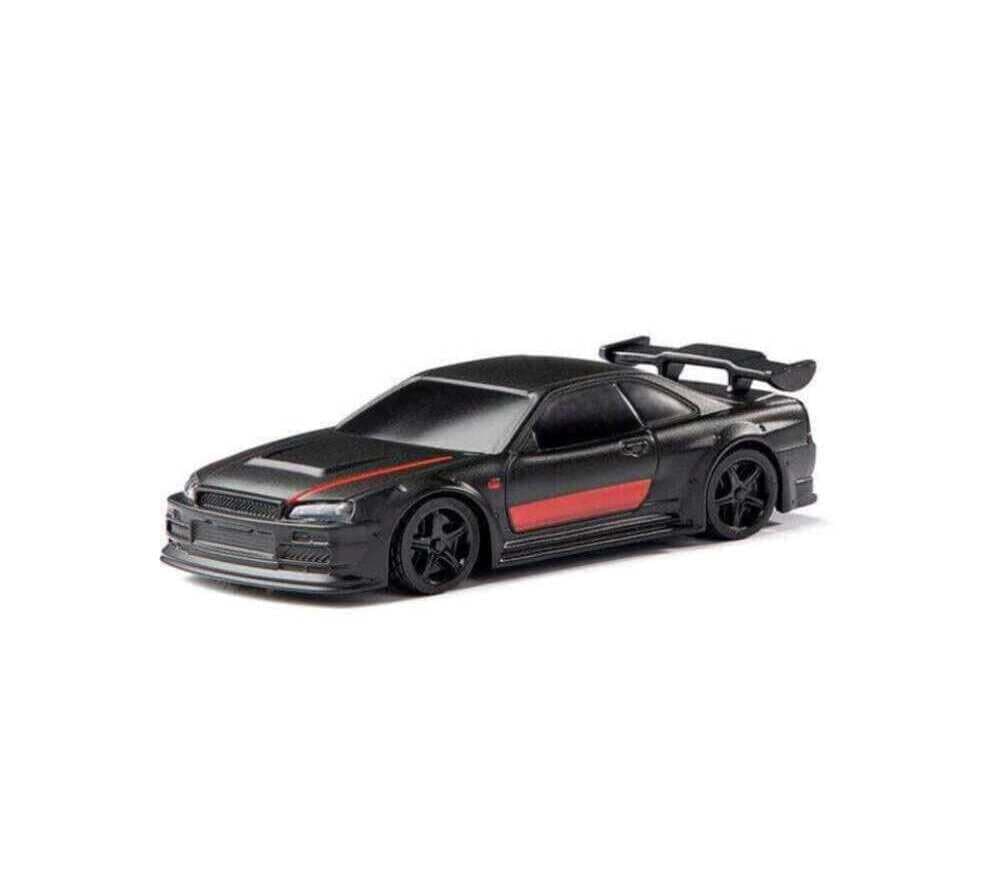 Turbo Racing 1:76 Scale Sport RC Car with Full Proportional RTR 2.4GHZ Remote Control with 2 Replaceable Body Shell (C74 Black)