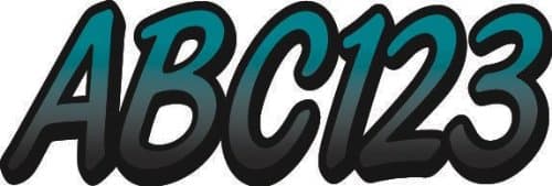 Whipline Aqua/Black 3" Alpha-Numeric Registration Identification Numbers Stickers Decals for Boats & Personal Watercraft