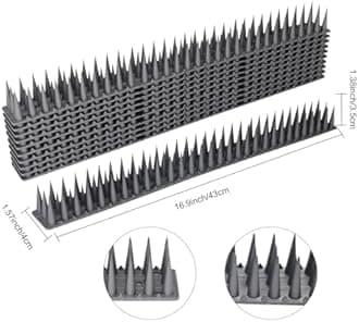 MAINOSHY 10PCS Bird Spikes for Pigeons, Anti Bird Spikes Wall and Fence Spikes Cat Deterrent Repellent Spikes Garden Security Bird Deterrent Spikes with Nylon Zip Ties for Outside Roofs Windows