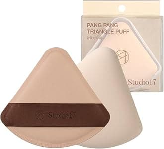 Pang Pang Triangle Makeup Powder Puff 1 Pc | Latex Big Makeup Sponge for Foundation | Fluffy Cushion Puff with Narrow Tip | Korean Makeup Puff for Foundation and Powder | 2.2In Diamater