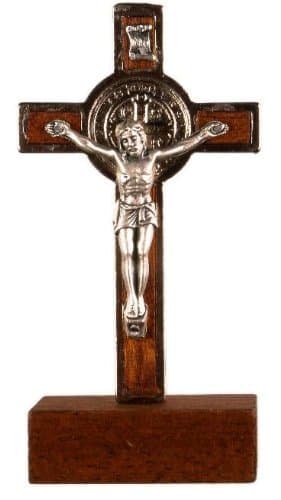St Benedict Crucifix. Standing Metal Catholic Crucifix 9cms. Saint Benedict Cross. Saint Benedict Crucifix. Benedictine Crucifix.