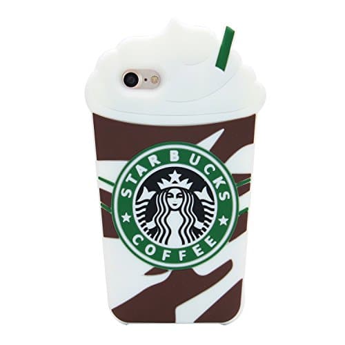 Brown Frappuccinos Coffee Cup Case for iPhone 7 8 iPhone7 iPhone8 Regular Size 4.7" Screen Soft Silicone Rubber Flexible Hot Fashion Hot Fun Cool for Boys Girls Teens Kids Men Guys