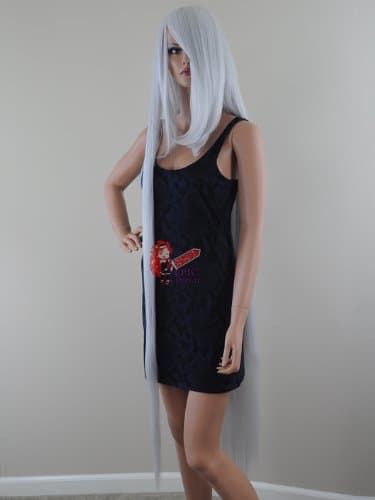 Epic Cosplay Demeter Silvery Grey Super Extra Long Bang Straight Anime Wig 60 Inches (20S1)