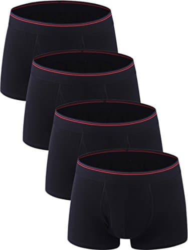 Neleus Men's 4 Pack Cotton Separate Pouches Trunks,622,Black,USA L,Tag XL