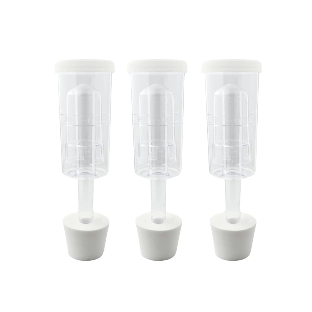 Fastrack 3 Piece Airlock for Fermentation Hydrolocks for Fermenting Wine and Beer with Drilled Rubber Stopper Durable Carboy Bung with transparent Airlock Set used for Fermentation Set of 3
