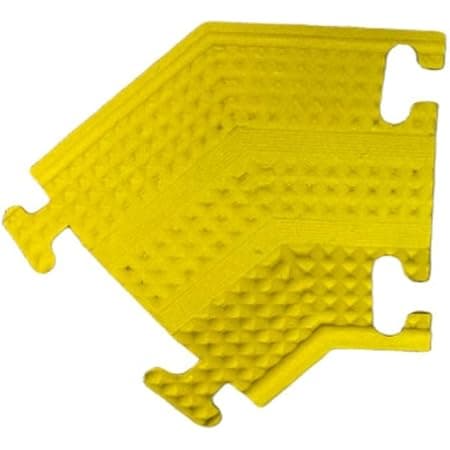 Kable Kontrol Drop Over Floor Cord Cover – 45 Degree Left Turn 1 Channel Cable or Wire Protector – Rubber Ramp Turn for Indoor and Outdoor Use – Yellow