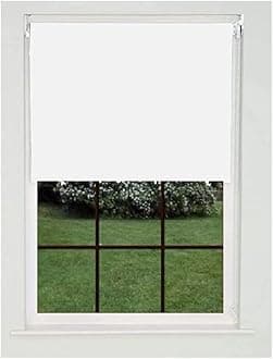 Roller blinds Thermal Blackout Roller blind - Trimmable UV Protection Child Safe Home Office Window Blinds Room Darkening Shades White Blind 90cm wide x 210cm drop