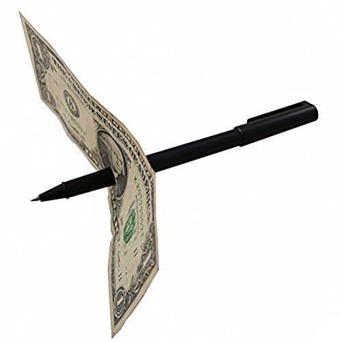 Magic Pen Thru Dollar Bill Trick: Magic Money Quarter Coin Tricks Illusions Set & Kits: Kids Beginners Shows 2015, 8 +, Boys & Girls