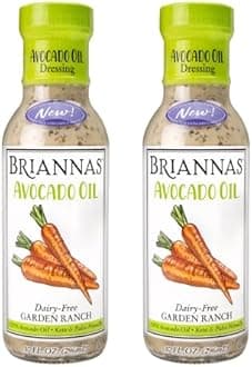 Avocado Oil Dairy-Free Garden Ranch Dressing - Nutrient Rich, No Sugar, Keto Friendly Salad Dressing made with 100% Avocado Oil - 10 oz. Bottles - 2 Pack