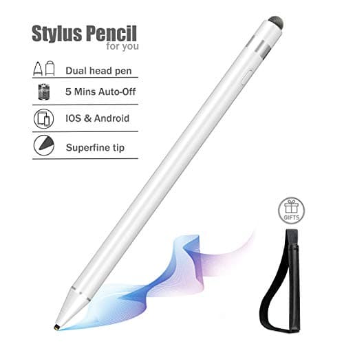 Stylus Pencil Compatible for Apple iPad, 2 in 1 High Sensitive 5 Mins Auto-Off Smart Digital Pen with Active Styli Tip Compatible for Apple iPad pro/iPhone/Samsung/Android Tablets