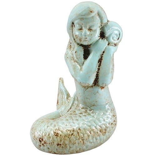 SHELLY MERMAID STATUE ANTIQUE CYAN