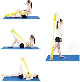 Natural Rubber Resistance Bands For Toning. Strength Training, Stretching, Physical Therapy, Pilates, Yoga Exercises Home Fitness Workouts For Men/Women (15Lbs - 6Ft - Yellow Band)