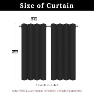 Loom and Mill Luxury Black Damask Curtains for Bedroom, Textured Lined Jacquard Curtains 2 Panels with Tiebacks, Window Curtain for Living Room Banquet Halloween Decor, Rod Pocket(52”x 96”, 2 Panels)