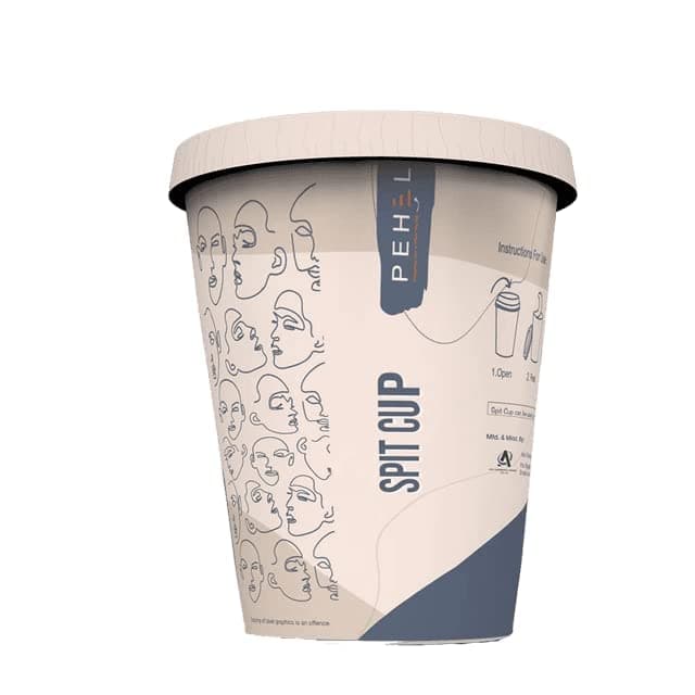 Disposable Paper Spitting Cup - Pack of 20, Unique Mechanism Solidifies The Liquid Waste, Sputum Spit Mug with Lid Cover Spill Proof Cough Spitter Pot for Office/Car/Old/Patients/Home