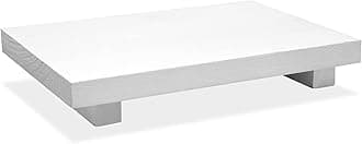 Nuogo Wood Riser Tray Soap, Stand Soap Tray for Kitchen Sink, Wood Pedestal for Kitchen Counter Sink Stand Decorative Rustic Bathroom Dishes for Plant Bottles Candles Display (White, 12 x 7 Inch)