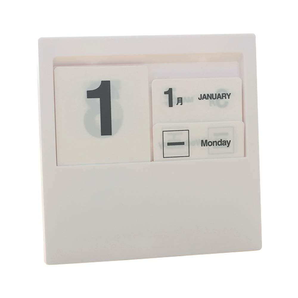 Baidercor 2019 Desk Perpetual Calendar Plastic Cards White