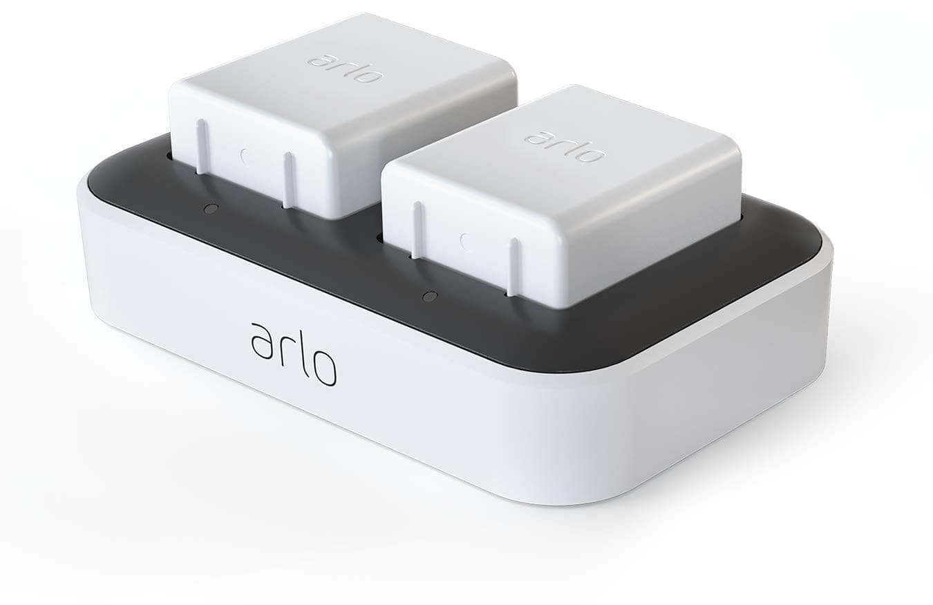 Arlo Certified Accessory | Dual Charging Station, Designed for Arlo Pro 3, Pro 4, Pro 5, Ultra 2, Security Cameras, White
