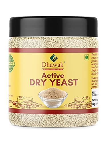 Dhawak Active Dry Yeast Powder|Best Used for Baking, Bread, Cake, Pizza Making and Dough|300gms|Jar Pack|