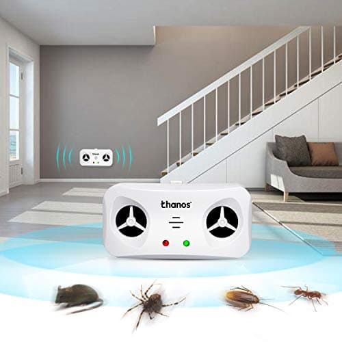 Thanos 2 in 1 Ultrasonic Pest Repeller Indoor Plug in Mice Rodent Control Repellent - Variable Electromagnetic Rat Repeller Reject Insect Bed Bug Ant Fly Cockroach with Anion Air Purifier (White)