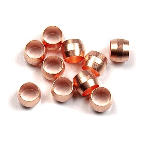 6mm Compression Olives Copper for 6mm Copper Plumbing Pipe (Pack of 10)
