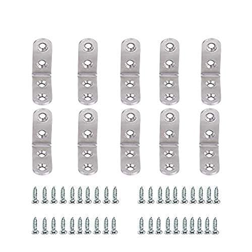 Pack of 10 Right Angle Brackets LMYTech 90 Degree Right Angle Brackets Stainless Steel Heavy Duty "L" Corner Brace 40mm*40mm Comes With Screws-Silver