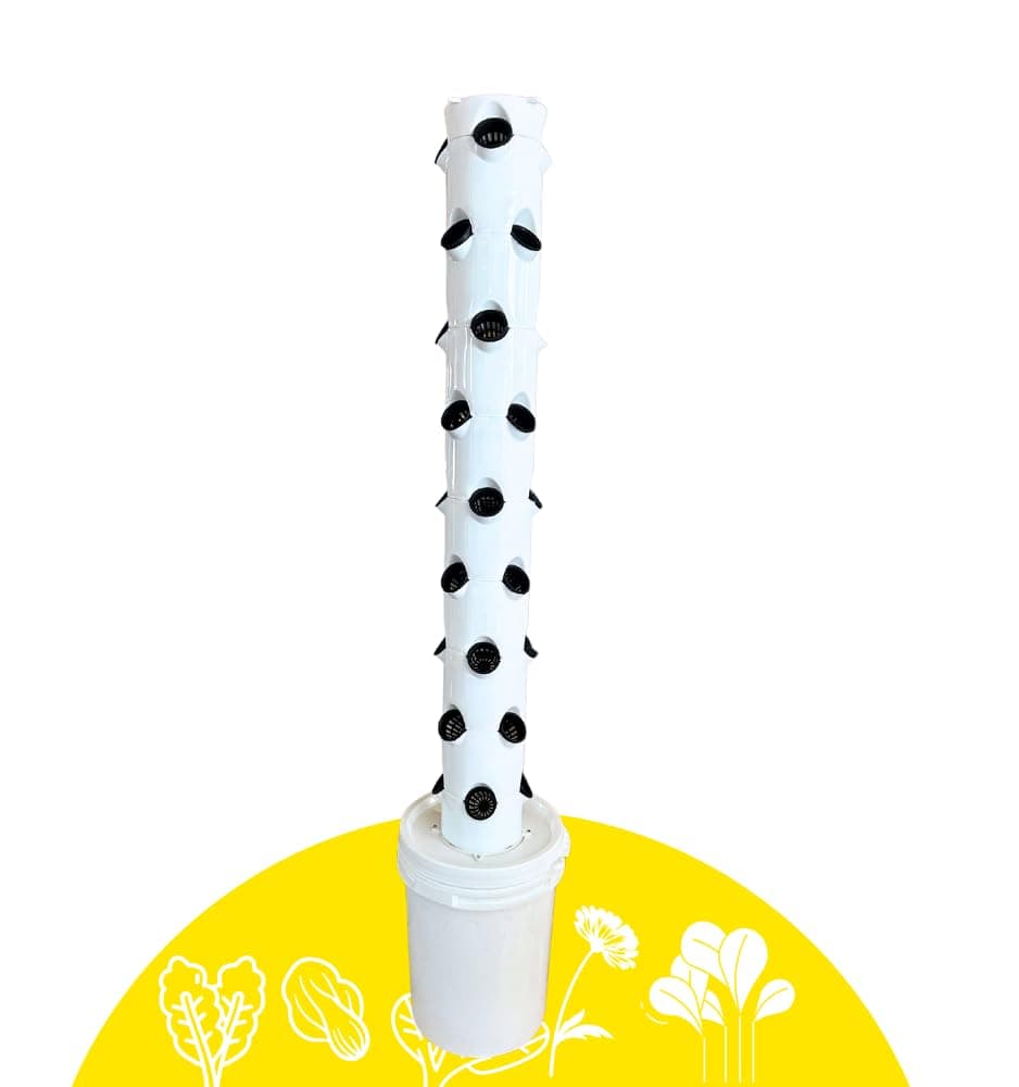 36-Plant Vertical Hydroponic & Aeroponic Tower System With Seeds & Coco Disc - Perfect For Home Farming & Gardening