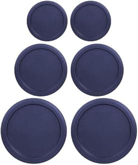 Replacement Lids for Pyrex Containers Round Glass Food Plastic (2) 2-Cup (2) 4-Cup (2) 7-Cup (Navy)