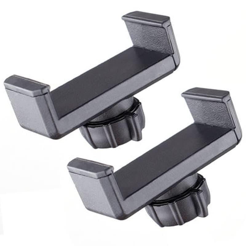 VizGiz 2 Pack Ring Light Phone Holder Replacement Clamp 17mm Rotate Ball Hole Clip Base for Hose Gooseneck Support Stand Live Broadcast Tripod Monopod Mount Attachment Cradle Black