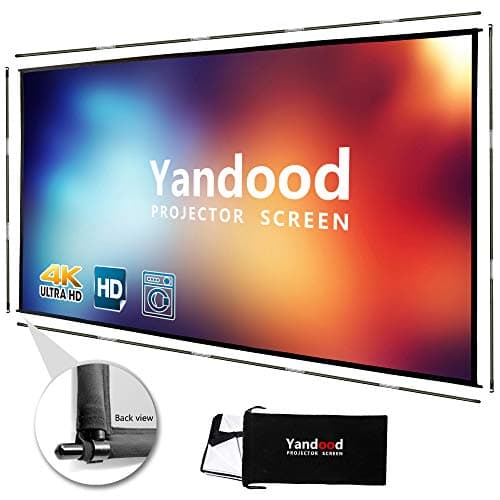 Portable Projector Screen 100 inch 16:9 HD Foldable Anti-Crease Double Sided Projection Movie Screen with 4 Sides Pole Support