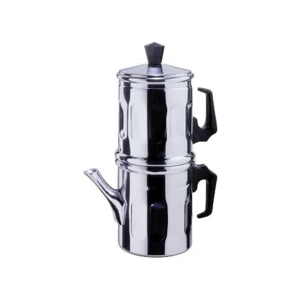 Traditional Neapolitan aluminium coffee maker 3-4 cups, Silver