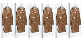 TAILI Hanging Vacuum Sealer Storage Space Saver Bags for Clothing, Suits and Jackets, Closet Organizers, Travel, 6 Pack Jumbo Cream