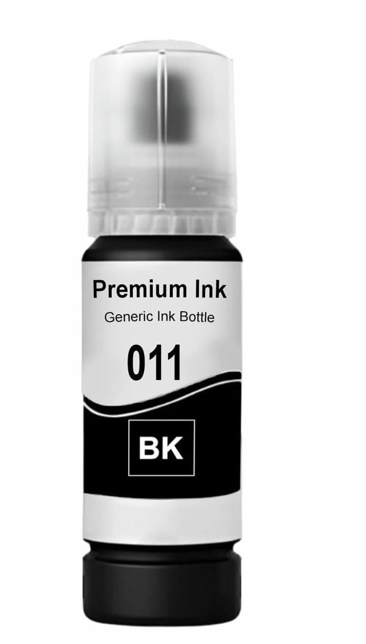CANOFF 011 & 012 Refill Ink Bottle Compatible with Epson Model L8180 and L8160 Printer (011 Black Ink 1pc.)